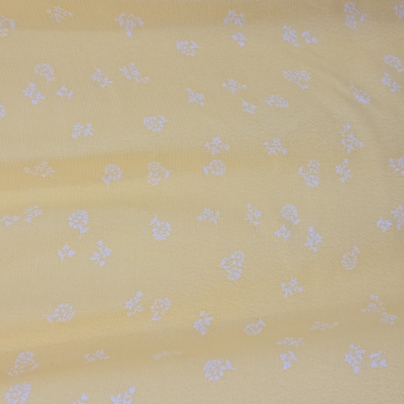 Elodie Yellow White Tiny White Floral Pattern Button Front Skirt Size Small - Picture 8 of 15